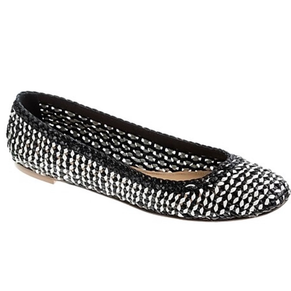 J. Crew Dream Weaver Black & White Ballet Flats